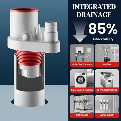 HASTHIP® Kitchen Drain Adapter Anti-backflow Valve Under Sink with Multi Adapters Universal Connector for Dishwasher Laundry Machine Sink 2PCS HASTHIP® Kitchen Drain Adapter Anti-backflow Valve Under Sink with Multi Adapters Universal Connector for Dishwasher Laundry Machine Sink 2PCS